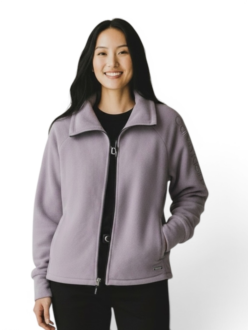 Calvin Klein performance lavender Athleisure zip jacket deep pockets size large